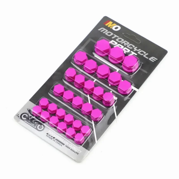 30 pezzi copricerchi colorati per motocicli 1,4/1,2/1/0,8 cm Protezione viti Tappi decorativi Modifica ruote Accessori tuning rosa