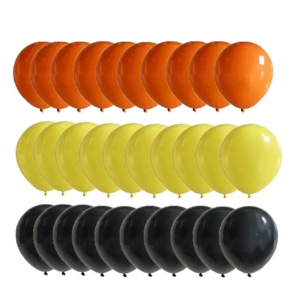 30 stk Latexballoner Ensfarvet Orange Gul Sort Festdekoration til fødselsdag fejring bryllup rums udsmykning ballon dekoration 1