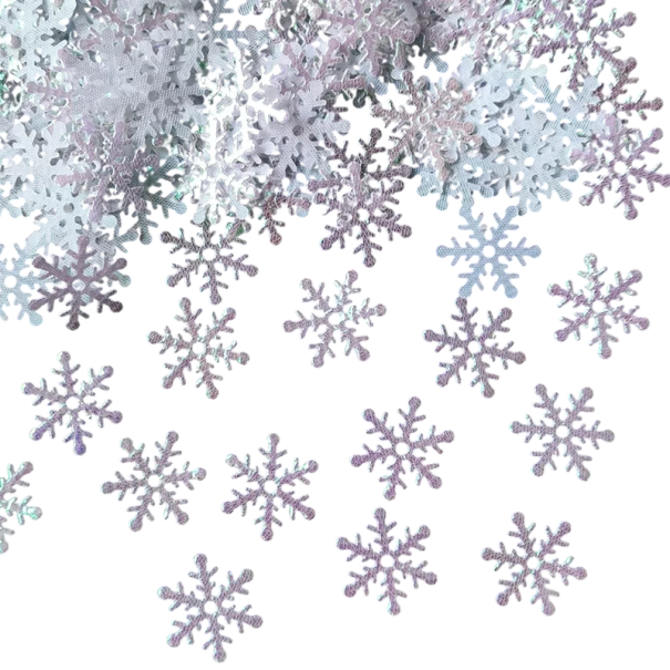 300 bucăți Fulgi de zăpadă de Crăciun 2 cm Confetti decorațiuni pentru brad Decorațiuni pentru tort Decorațiuni de iarnă pentru Crăciun Decor de petrecere acasă Fulgi de diferite culori alb