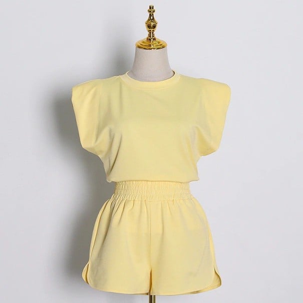 Top y shorts mujer B1116 amarillo