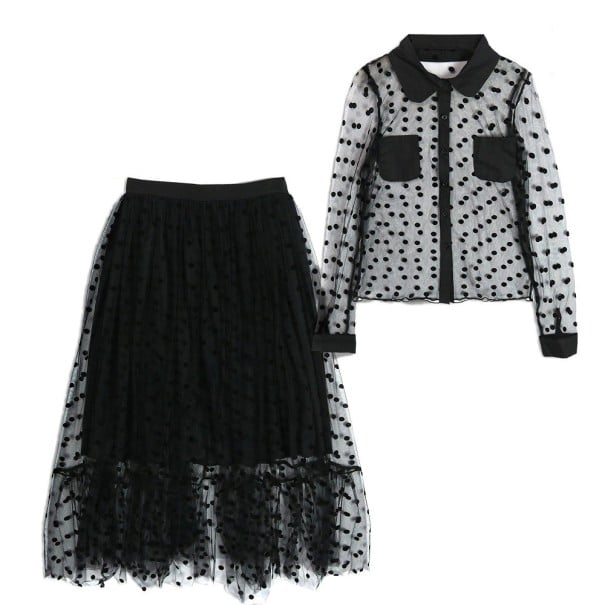Top y falda de mujer con lunares L