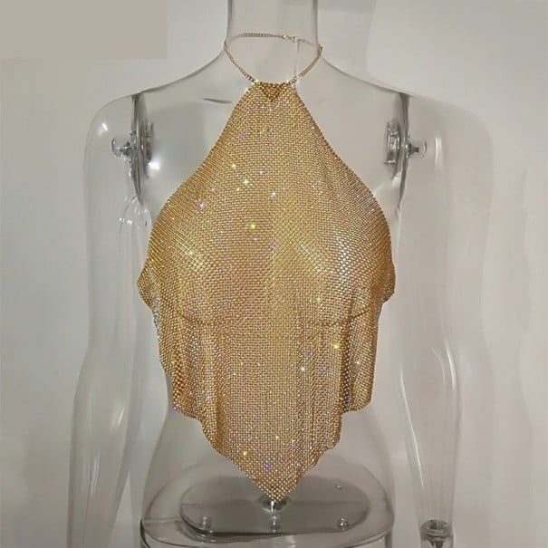 Top de mujer con purpurina B266 dorado
