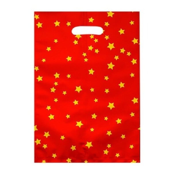 Bolsa de regalo con estrellas 10 uds. rojo