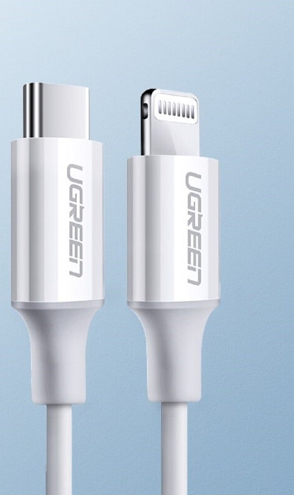 Datakabel för Apple Lightning till USB-C K502 vit
