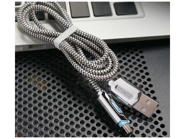 Datový kabel USB / Micro USB K655 šedá 50 cm