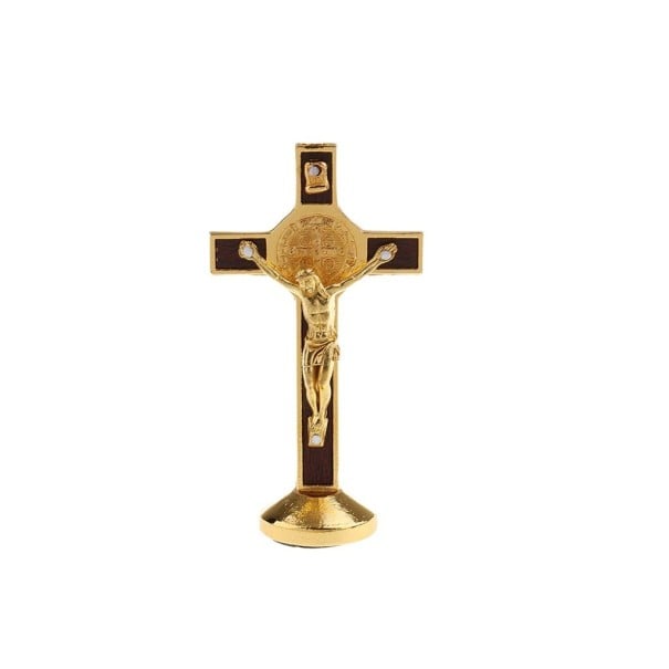 Croix décorative avec Jésus doré