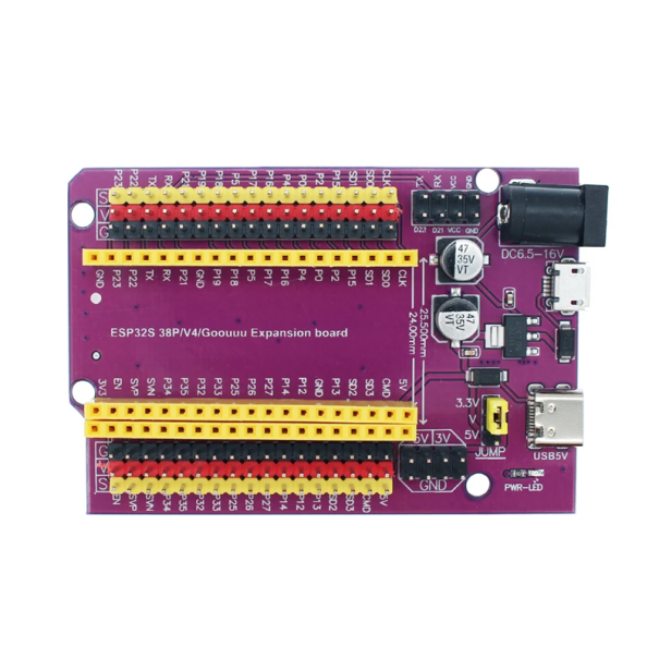 38P Development Board Adapter Connector Module with 2.54 mm Connector Expansion Board Compatible with Arduino and ESP32 Projects 1