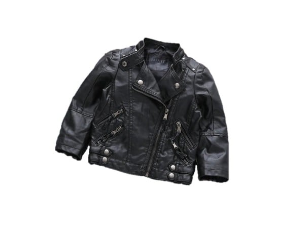 Chaqueta de cuero moderna para niños J1236 negro 3