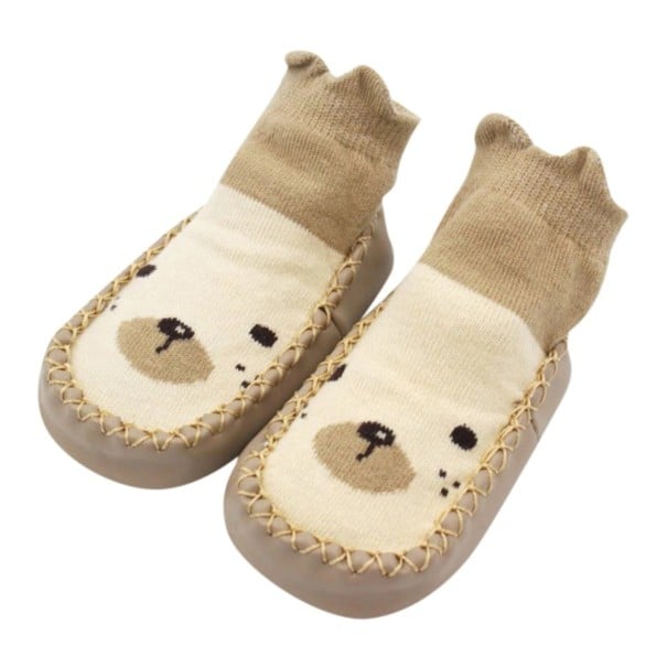 Zapatillas de algodón para niños A17 marrón 0-6 meses