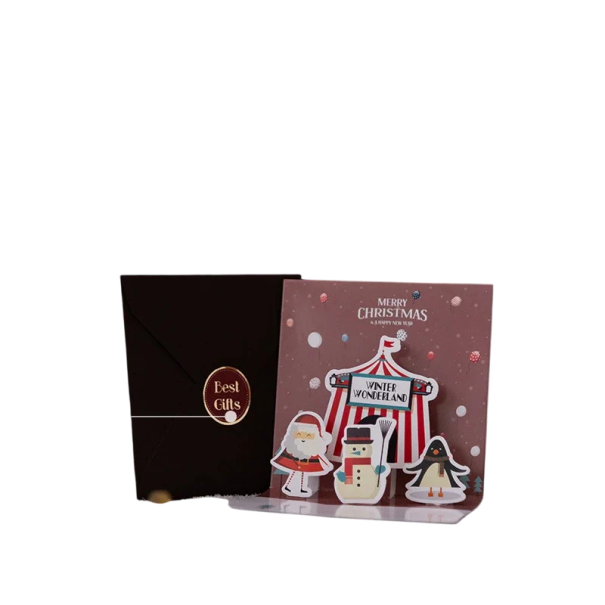 3D Christmas and New Year Paper Card Foldable 3D Greeting Card with Various Designs Handcrafted Festive Greeting Card and Decoration 1