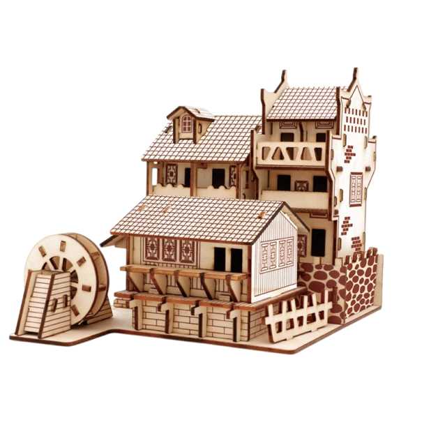 3D dřevěné puzzle Starobylé město Phoenix 22 x 19 x 17 cm 81 dílků Laserem řezané z přírodního dřeva Kreativní stavebnice DIY dekorace 1