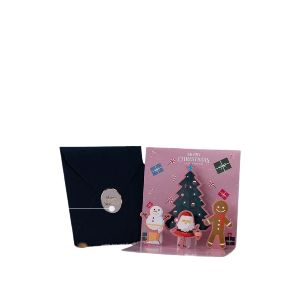 3D felicitare de Crăciun și Anul Nou din hârtie Felicitare pliabilă 3D cu diverse motive festive Felicitare decorativă elegantă, realizată manual 1