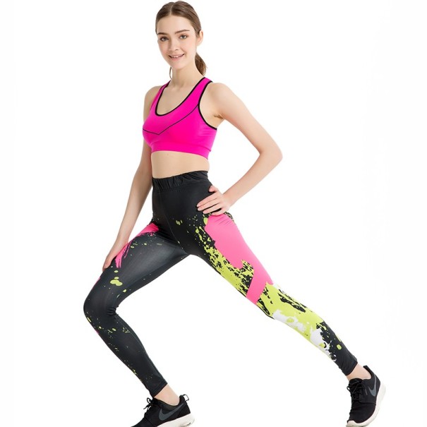 3D-gedruckte Leggings für Damen – Schwarz 1