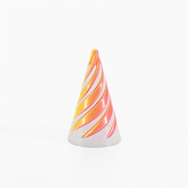 3D-geprint spiraalvormig antistressspeelgoed 3,8 x 6,4 cm Designkegel Handgemaakt Decoratief Interactief speelgoed Origineel cadeau oranje