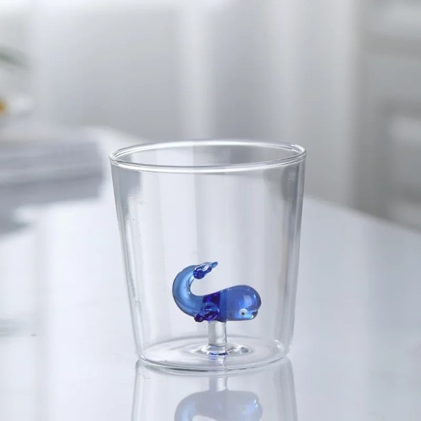 3D glas 200 ml 8,5 x 8 cm med hvalmotiv Original dekorativt drikkeglas til daglig brug 1