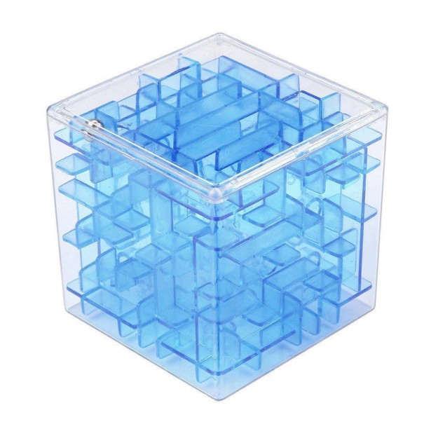 3D labyrint kubus blauw