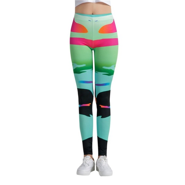 3D-Leggings für Damen mit buntem Aufdruck 1