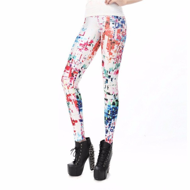 3D-Leggings für Damen – Weiß 3XL