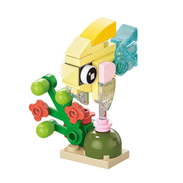 3D mini bouwset engelvis skalaar 5,4 x 2,5 x 6 cm Set van 40 micro bakstenen Kleurrijk model van een aquariumvis Creatieve bouwblokken voor kinderen 1