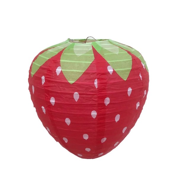 3D Paper Lantern in the Shape of a Strawberry 30 cm Decoration for Spring Celebrations Birthday Party Decoration Hanging Paper Lantern Strawberry Design 1
