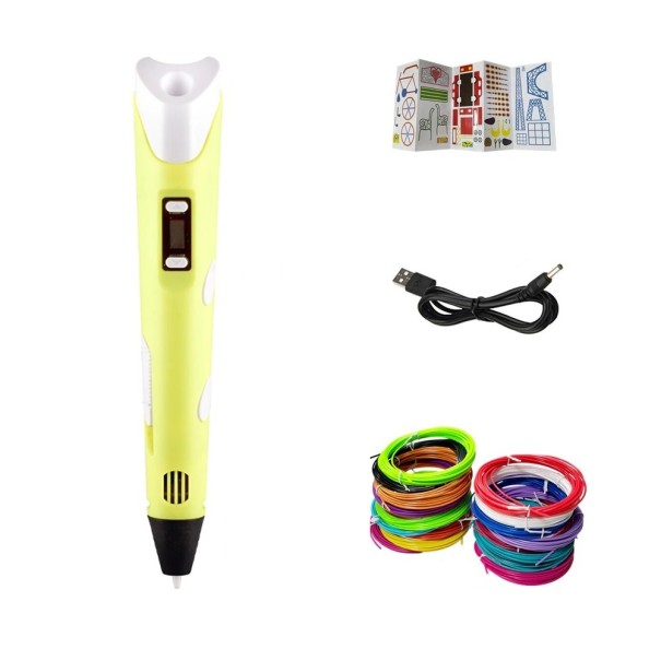 3D-penna med 100 meter utskriftsfilament gul