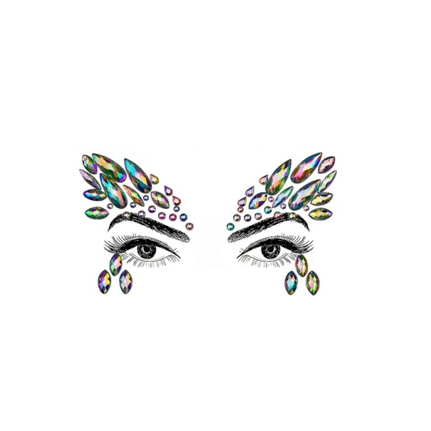 3D samolepicí kamínky na obličej s duhovým efektem Ozdoba na líčení a festivalové doplňky Krystaly a drahokamy pro make-up dekoraci 1