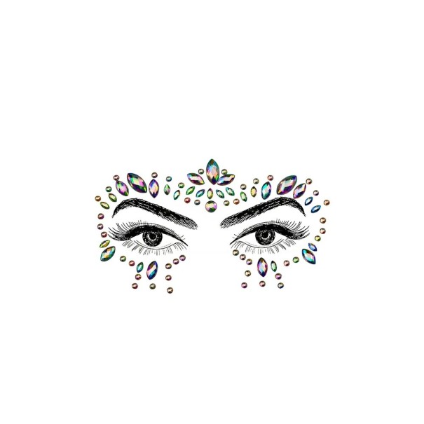 3D samolepicí krystaly na obličej s duhovým třpytem Festivalová dekorace na líčení a make-up Diamantové ozdoby pro speciální příležitosti 1