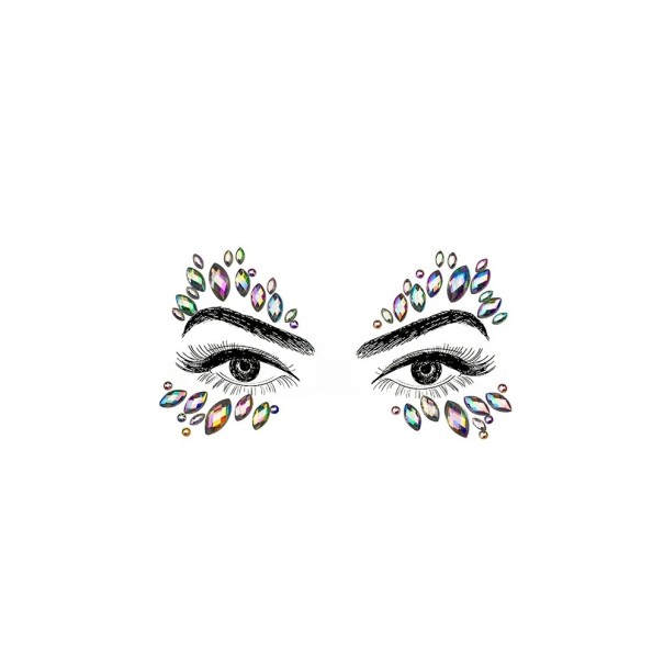 3D selbstklebende Steinchen für das Gesicht mit Regenbogeneffekt Dekorative Kristalle und Edelsteine für das Make-up Festivaldekorationen unter den Augen und über den Augenbrauen 1