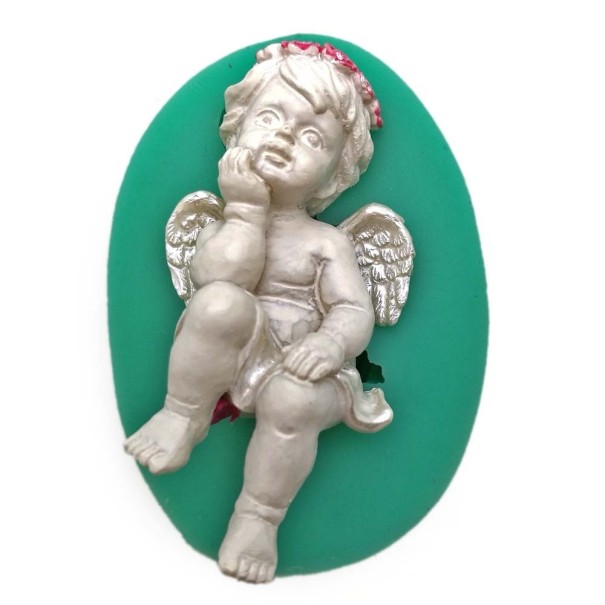 3D σιλικονούχα φόρμα σε σχήμα αγγέλου για την κατασκευή διακοσμητικών φιγούρων Μέγεθος φιγούρας 5 έως 6 εκ Αντικολλητική επιφάνεια και εύκολη χρήση 1
