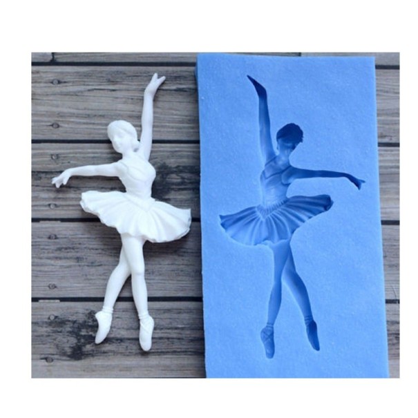 3D silikonová forma na pečení ve tvaru baletky Detailní reliéf tanečnice v sukýnce tutu na špičkách Vhodná do myčky Baletka 7,3 x 3,5 cm 1