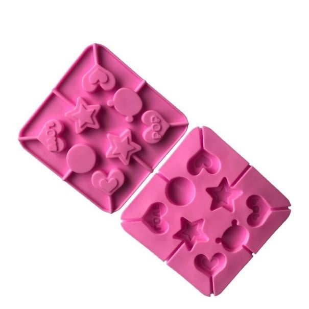 3D silikonowa forma na lizaki Produkcja własnych lizaków w domu Zabavne kształty z reliefem Rowki na patyczki Elastyczny materiał silikonowy 1