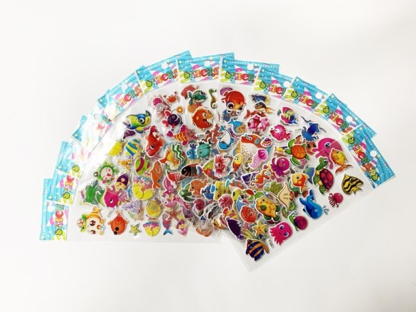 3D Stickers for Children with Themed Designs Plastic Glossy Images made of PVC Sheets 17 x 7 cm Pack of 12 Sheets for Crafting and Play 2