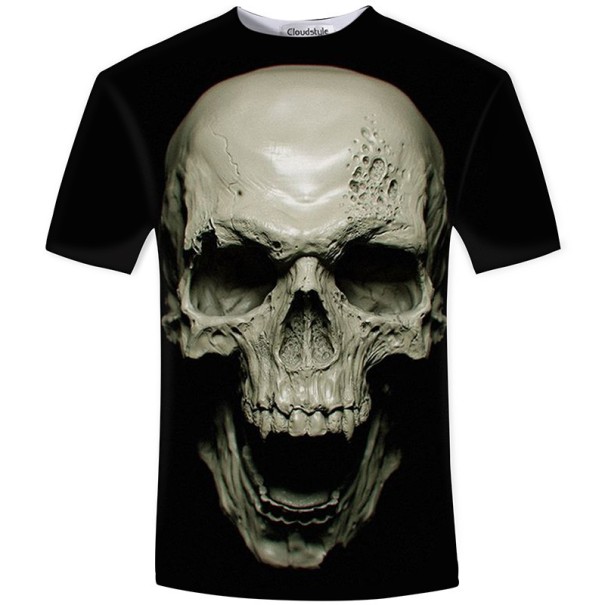 3D T-shirt herr - Vampyrskalle L