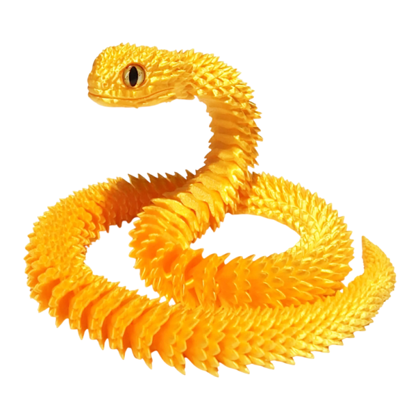 3D tištěný ohebný had 30 cm Pohyblivá figurka dekorace Flexibilní hračka Realistický design Sběratelská dekorativní hračka žlutá