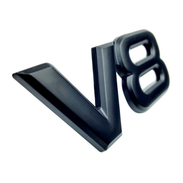 3D V8 bil klistermärke svart