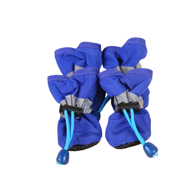 4 botas impermeables para perros talla M para perros de 2,5-3,5 kg Botas protectoras para perros Contra el calor, las heladas, la sal y las lesiones Zapatos de seguridad para perros pequeños azul