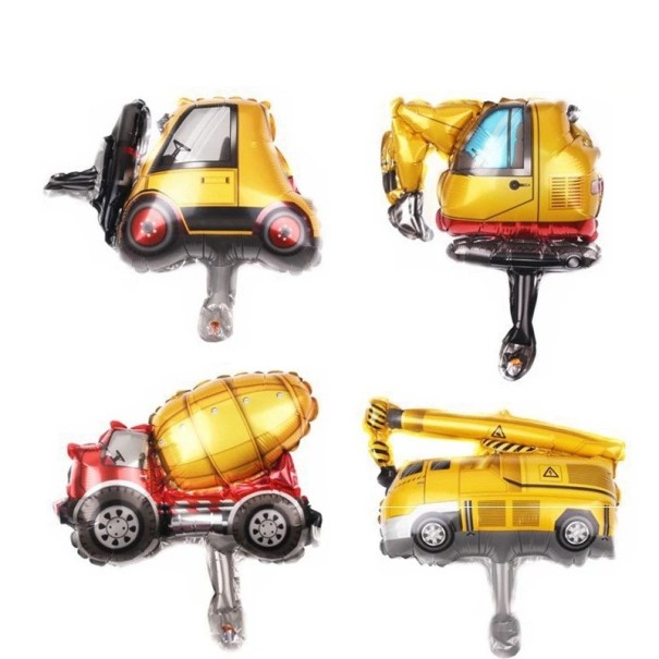 4 buc Foliile baloane 40 cm Vehicule de construcție Excavator Macara Betoniere Decorare pentru petrecerea de naștere a copiilor Petrecere tematică de construcție 1