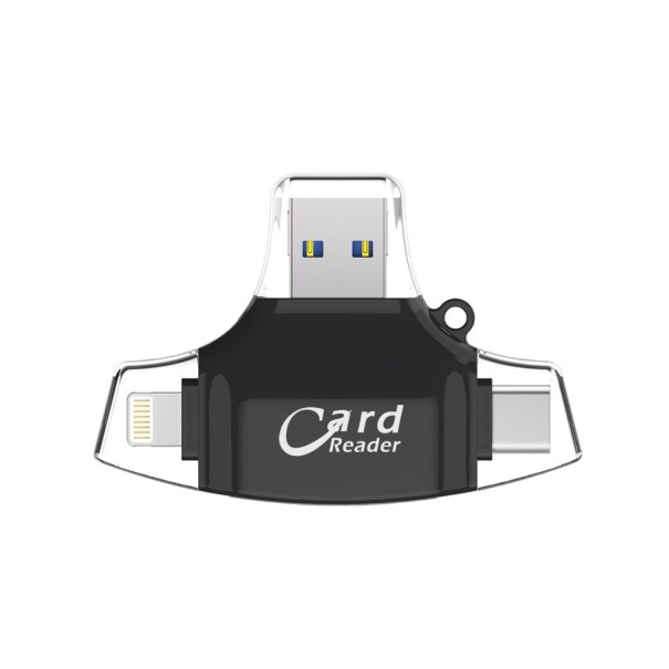 4-in-1 geheugenkaartlezer K899 zwart
