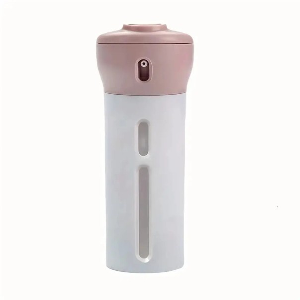 4 in 1 Plastic Liquid Dispenser with Four Containers Integrated Shampoo, Conditioner and Hygiene Dispenser pink
