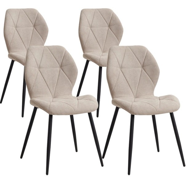 4 kpl ruokatuoleja ergonomisella selkänojalla, 86x48 cm, pellavakangas, kantavuus 120 kg beige