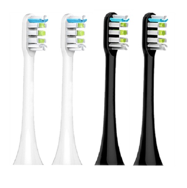 4 ks Náhradní hlavice na zubní kartáček Xiaomi Soocas X1, X3, X3U, X5 bílá a černá 1