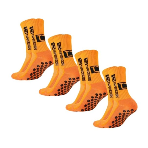 4 Paar Unisex Fußball Kniestrümpfe EUR 39-45 rutschfeste Sport atmungsaktive Trainingssocken für Fußball und Wettkampf orange