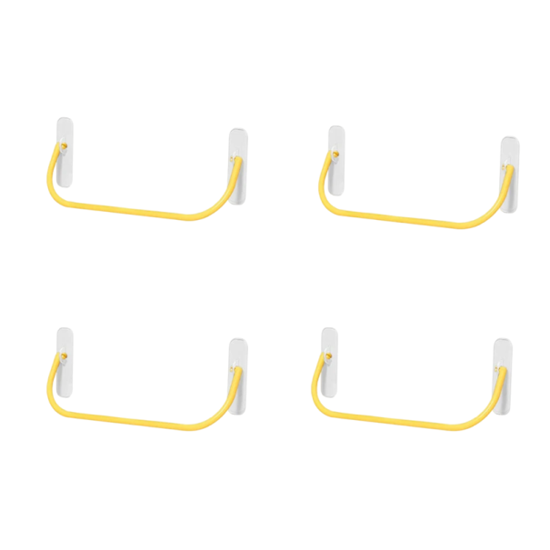 4 Pack Self-Adhesive Wall Shoe Holders 27 x 9 cm Practical Shoe Hanger Made from PP Material for Space Saving and Organisation yellow