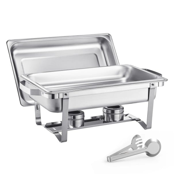 4 pcs caixas de servir com aquecimento e refrigeração 7,5 l aço inoxidável prateado para catering, buffet e serviço festivo 1