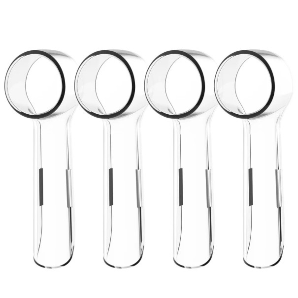 4 pcs Capas para cabeçotes de escova de dentes Resistentes ao pó Compatíveis com Braun Oral-B Escova de dentes elétrica Protetores de cabeçotes em plástico cor transparente