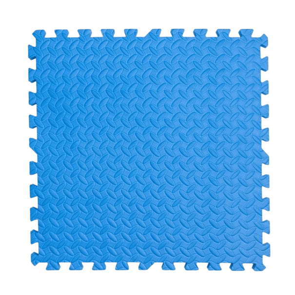 4 pcs EVA Foam Mat 30 x 30 x 0.6 cm Folding Puzzle Floor with Non-Slip Waterproof Surface Tiles for Exercise and Children blue