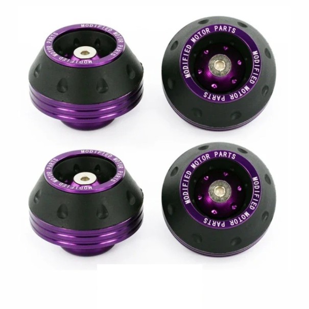 4 pcs Universal Front Fork Protection Slider Set Motorcycle Wheel and Axle Protection Aluminium Alloy Coloured Crash Protectors purple