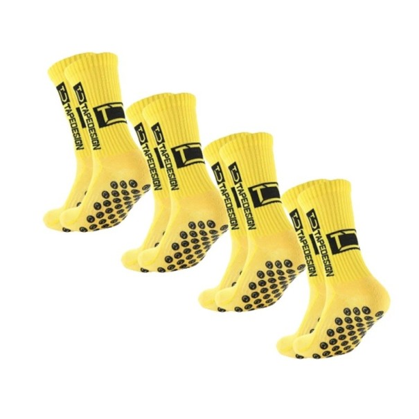 4 perechi de șosete de fotbal unisex până la genunchi EUR 39-45 șosete sport anti-alunecare respirabile pentru fotbal și competiții galben