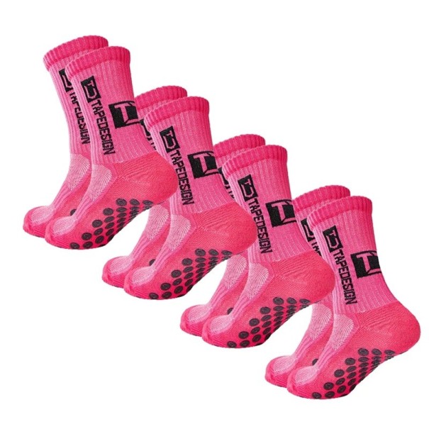 4 perechi de șosete de fotbal unisex până la genunchi EUR 39-45 șosete sport anti-alunecare respirabile pentru fotbal și competiții roz