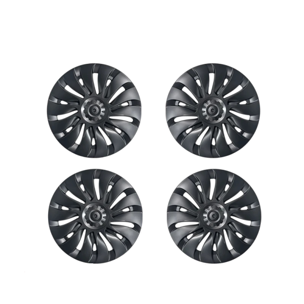 4-Piece Set of 19-Inch Wheel Covers for Tesla Model Y Performance 2018-2024 Gun Grey ABS Full-Coverage Automotive Accessories 1